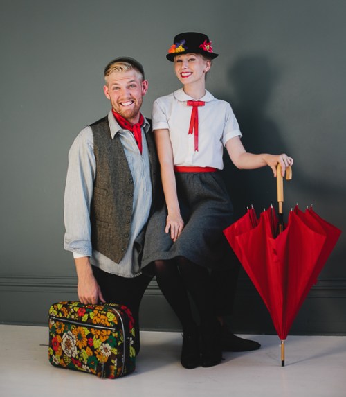 couples costumes - two little birds planning